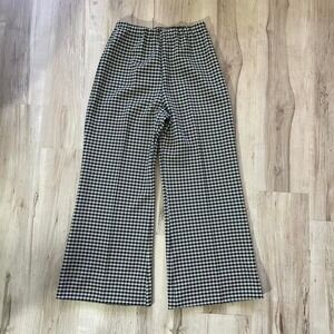 Vintage 1960s houndstooth pattern pleated pants, wide leg
